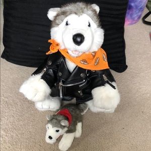Build A Bear Dogs and Harley Davidson Outfit
